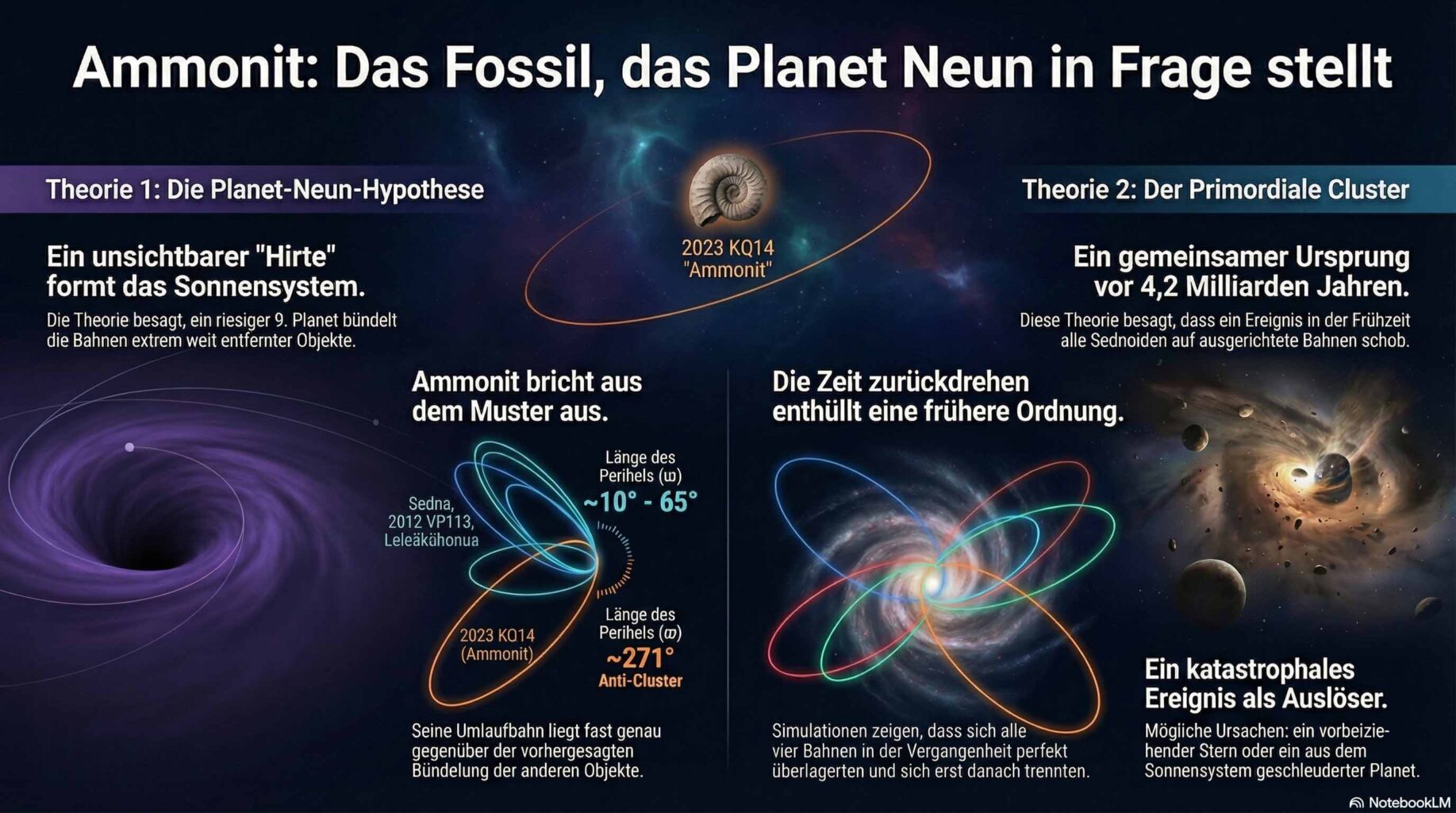 Ammonite Infografik: Bahnparameter und Position im äußeren Sonnensystem