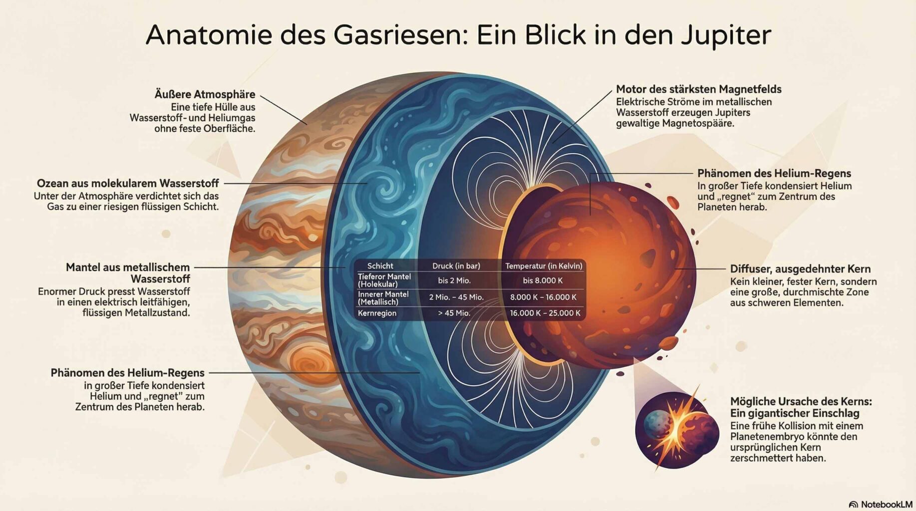 Jupiter Gashülle Diagramm