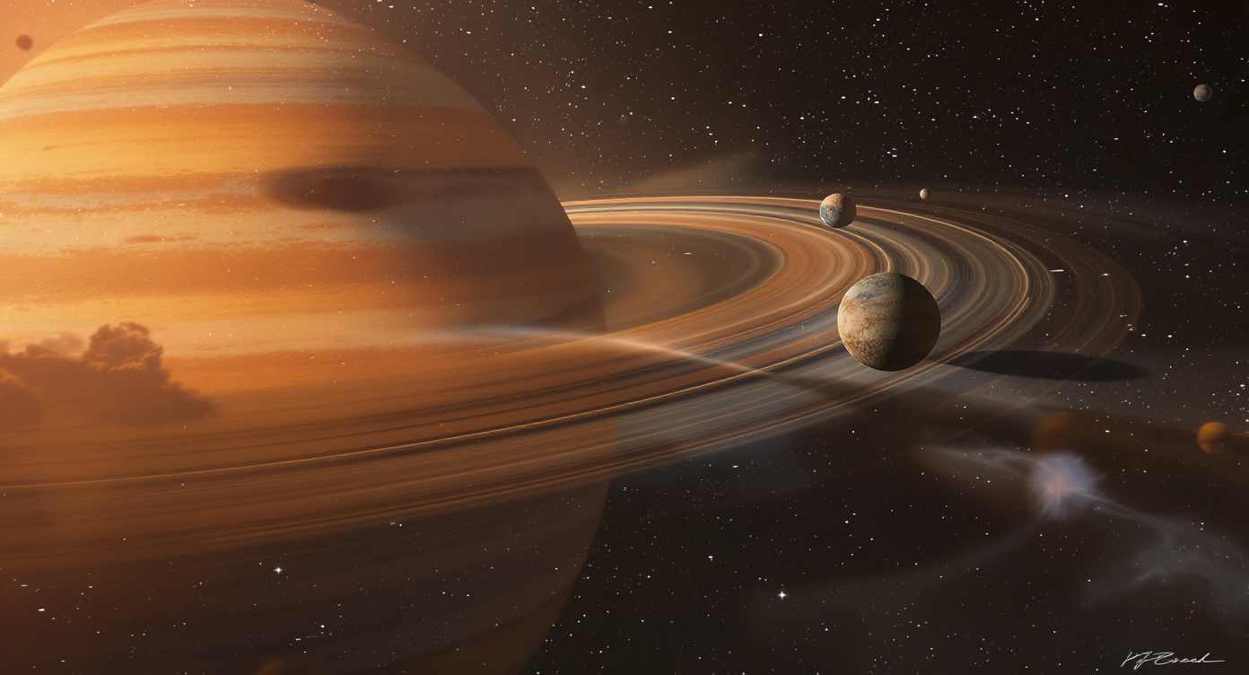 Ringplaneten in künstlerischer Darstellung