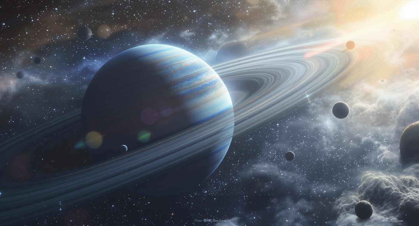 Ringplaneten, Exoplanet mit Ringsystem vor einem Stern