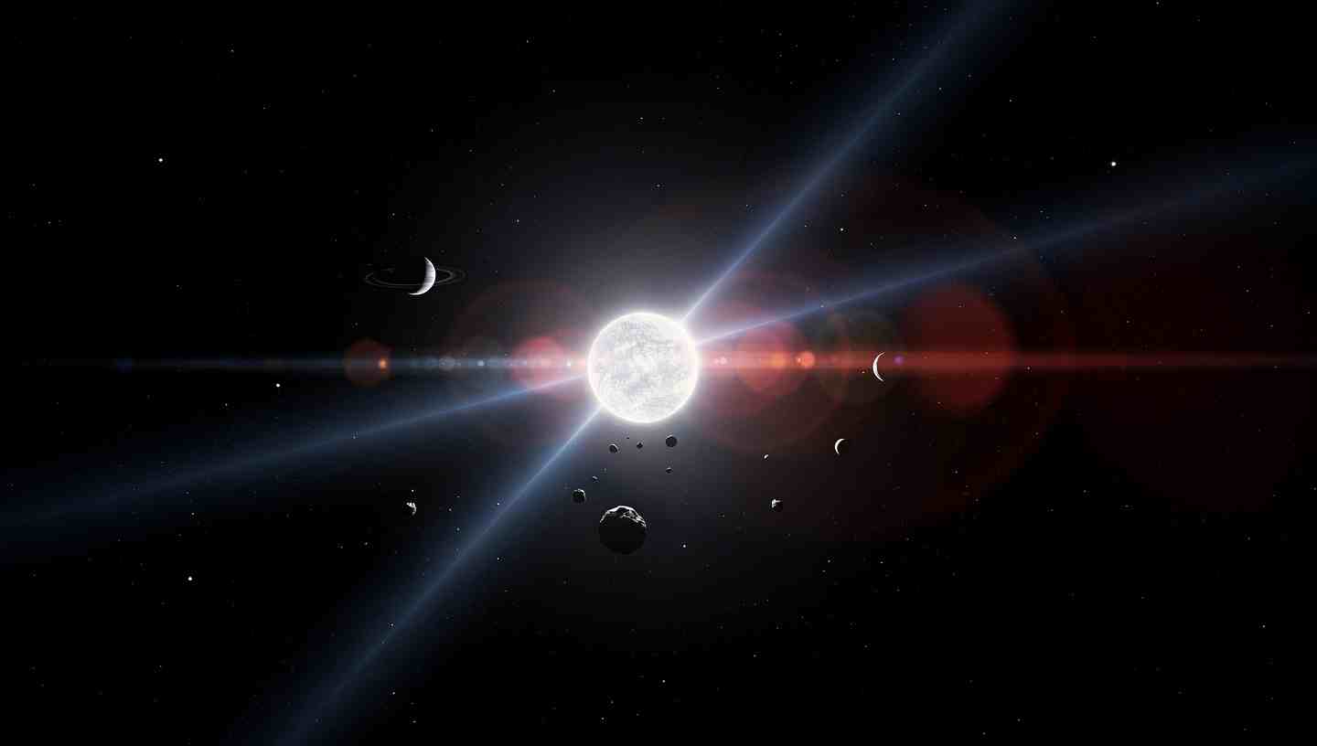 Roter Zwerg mit Exoplaneten in der habitablen Zone