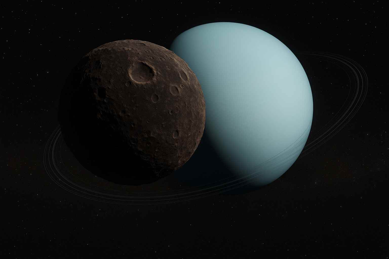 Uranus Mond Nr. 29 - Künstlerische KI Darstellung